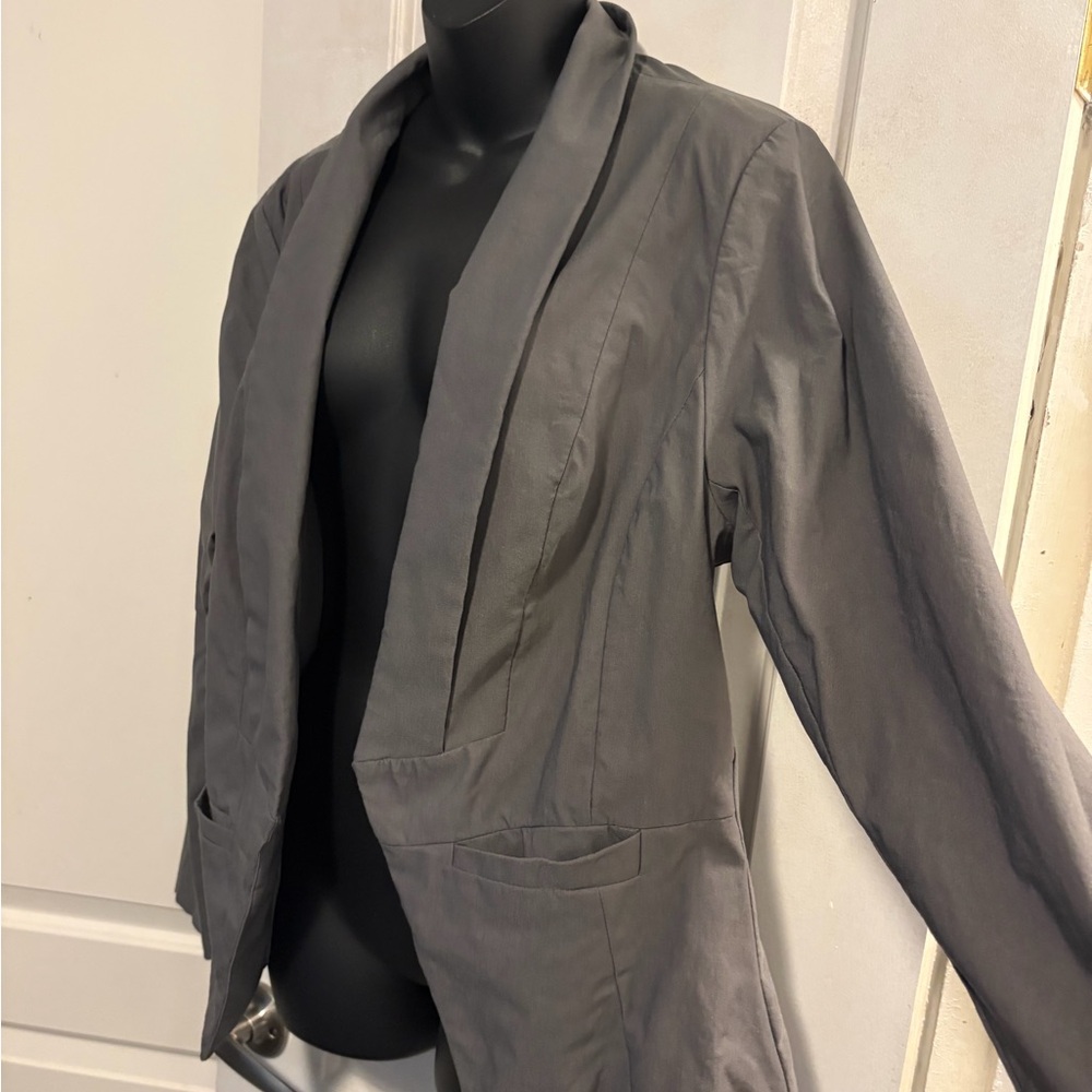 torrid Gray Shawl-Collar Open-Front Blazer